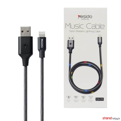 کابل موزیک USB به لایتنینگ یسیدو YESIDO CA-T6 طول 1.2 متر 2.4 آمپر